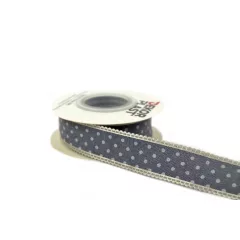 Csipkés szatén szélű, textil szalag 2,5cm x 10y