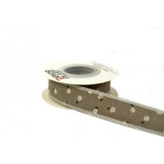 Csipkés szatén szélű, textil szalag 2,5cm x 10y