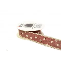 Csipkés szatén szélű, textil szalag 2,5cm x 10y