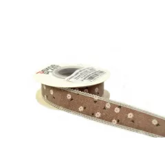 Csipkés szatén szélű, textil szalag 2,5cm x 10y