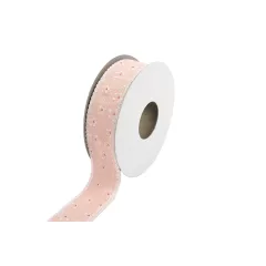Csipkés szatén szélű, textil szalag 2,5cm x 10y