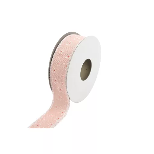 Csipkés szatén szélű, textil szalag 2,5cm x 10y