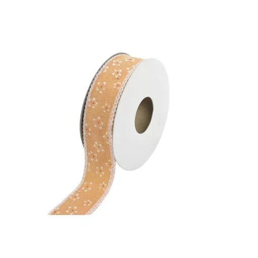 Csipkés szatén szélű, textil szalag 2,5cm x 10y