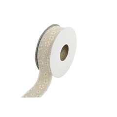 Csipkés szatén szélű, textil szalag 2,5cm x 10y