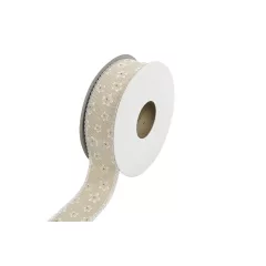 Csipkés szatén szélű, textil szalag 2,5cm x 10y