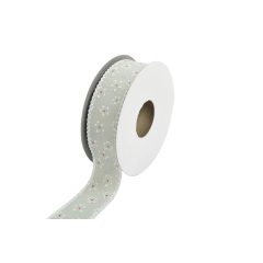 Csipkés szatén szélű, textil szalag 2,5cm x 10y