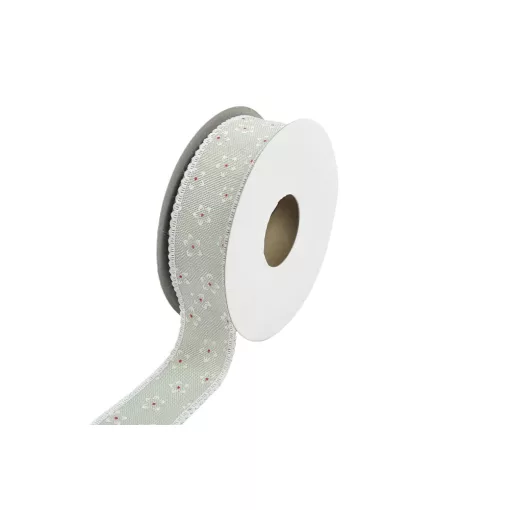 Csipkés szatén szélű, textil szalag 2,5cm x 10y