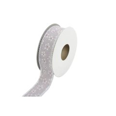 Csipkés szatén szélű, textil szalag 2,5cm x 10y