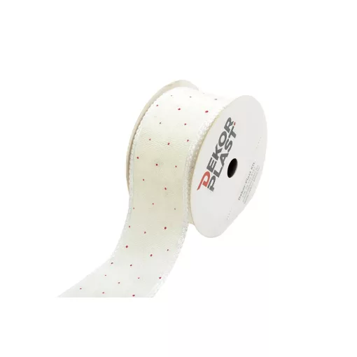 Csipkés szatén szélű, textil szalag 4cm x 10y
