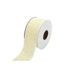 Csipkés szatén szélű, textil szalag 4cm x 10y