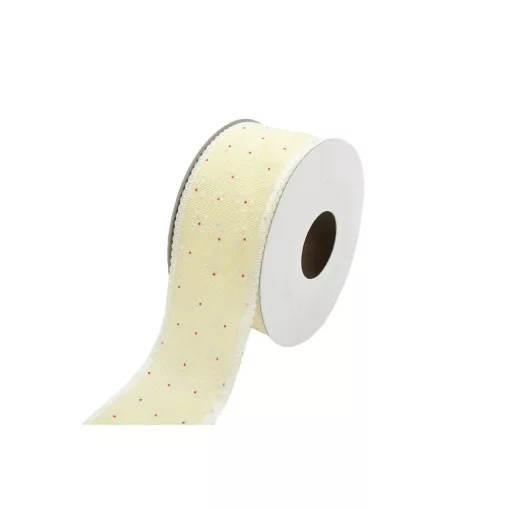Csipkés szatén szélű, textil szalag 4cm x 10y