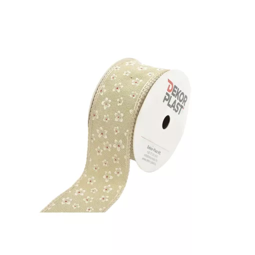 Csipkés szatén szélű, textil szalag 4cm x 10y