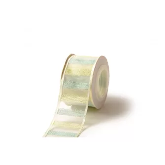 Csillámló csíkos organza szalag 4cm