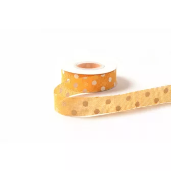 Pöttyös lenvászon szalag 2,5cm