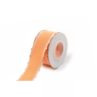 Szatén csipkés szélű pamut szalag 4cm